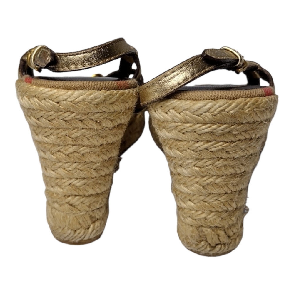 Burberry Wedge Espadrille Sandals 37 - Picture 4 of 6